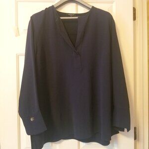 LAFAYETTE 148 navy blue top 2XL